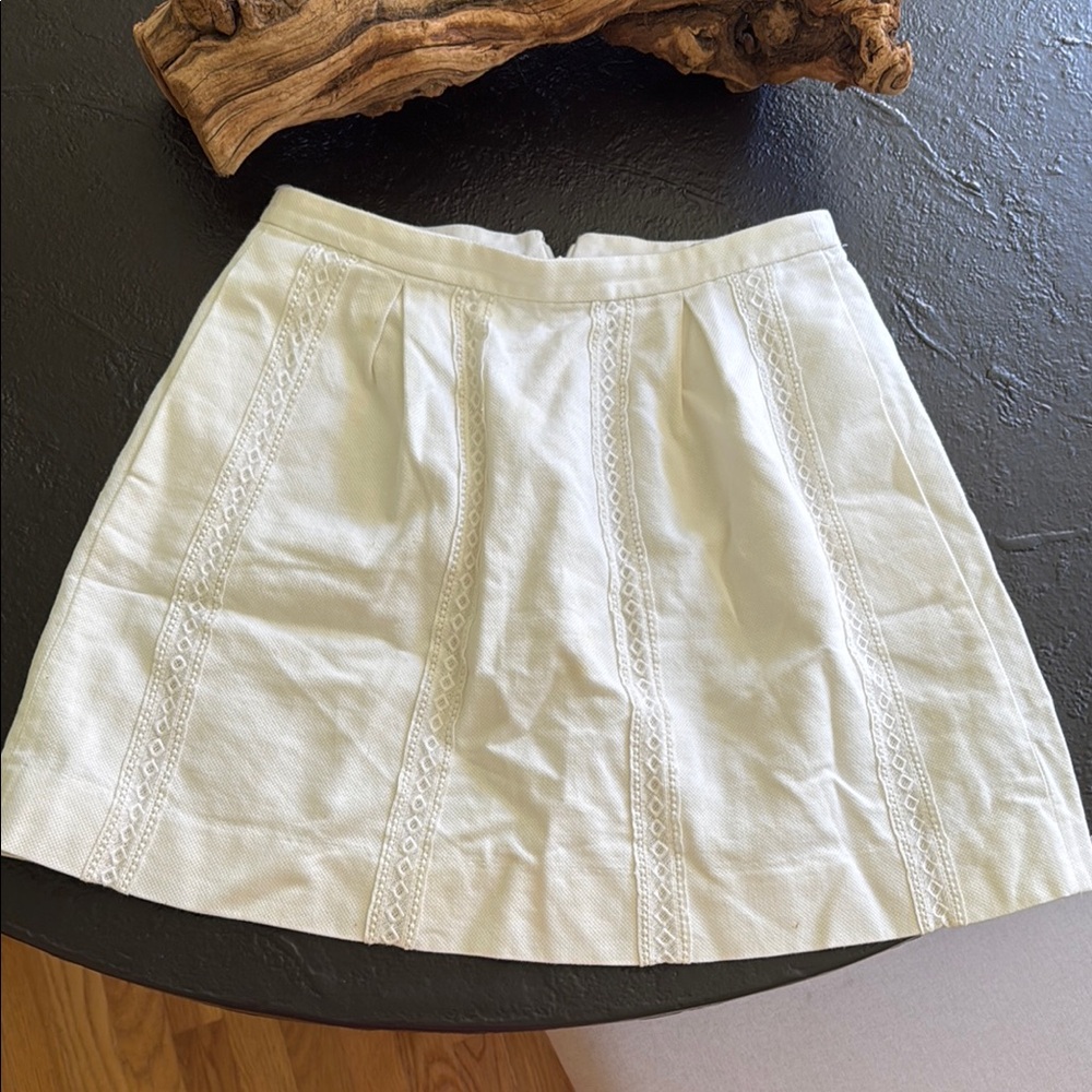 J. Crew Cream A-Line Mini Skirt Casual